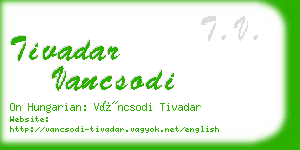tivadar vancsodi business card